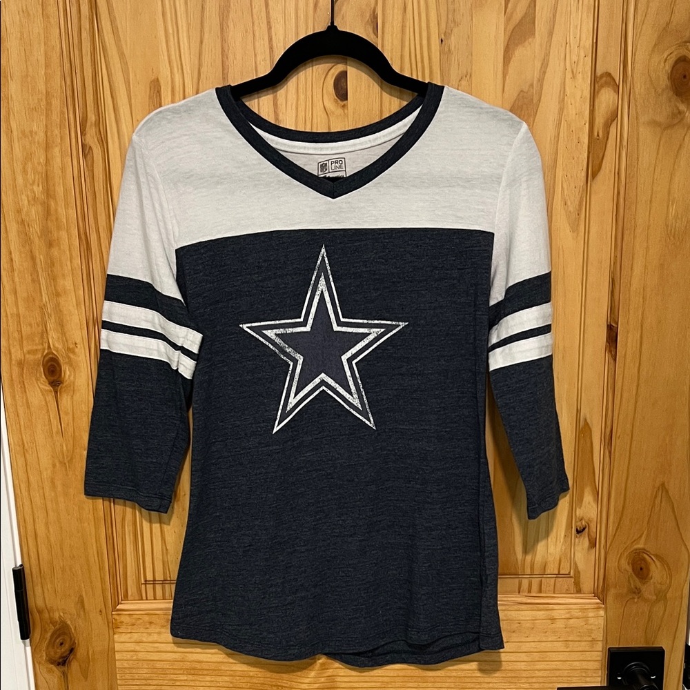 Dallas Cowboys Star Navy and White Fanatics V-Neck Top
